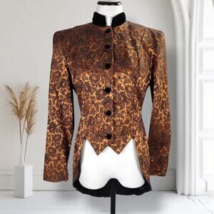 Vintage Victorian Style Brocade Tails Jacket Gothic VampireCore Size 8